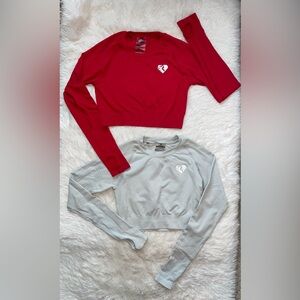 Women’s Best bundle power seamless long sleeve crop tops gym women’s S small